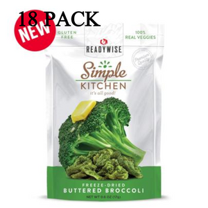 ReadyWise Simple Kitchen Buttered Broccoli 0.6 Oz 18 PACK 3 YEAR SHELF LIFE