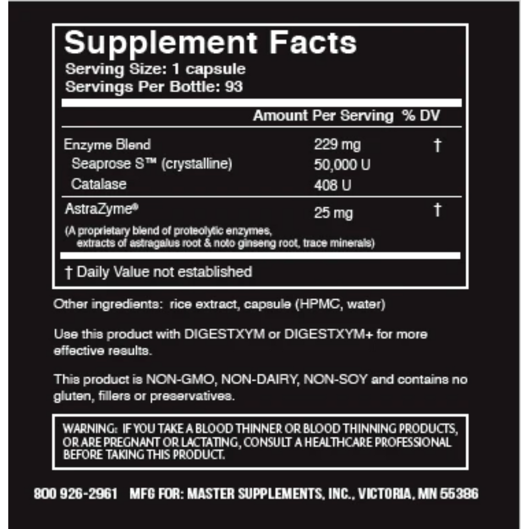 Suplemento enzimático digestivo Seaxym de Master Supplements US Enzymes (93 cápsulas)