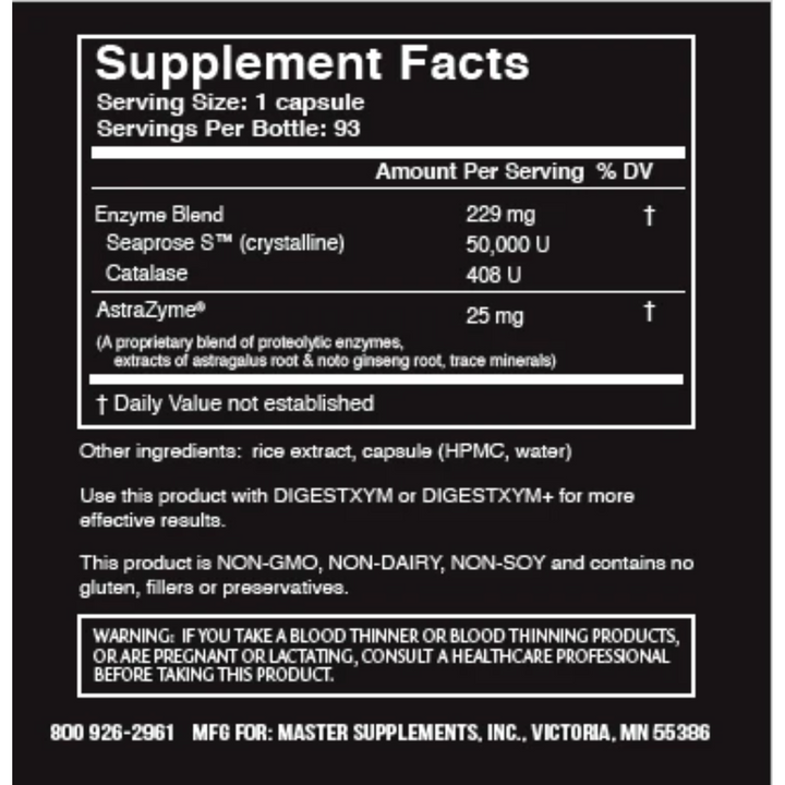 Suplemento enzimático digestivo Seaxym de Master Supplements US Enzymes (93 cápsulas)