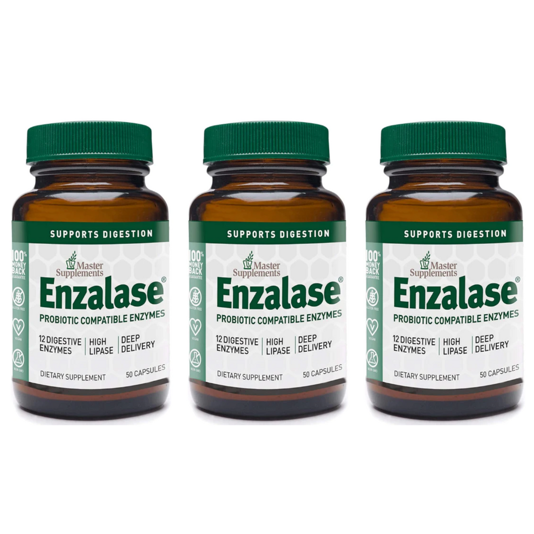 Master Supplements U.S Enzymes ENZALASE 93 Capsules 3 PACK