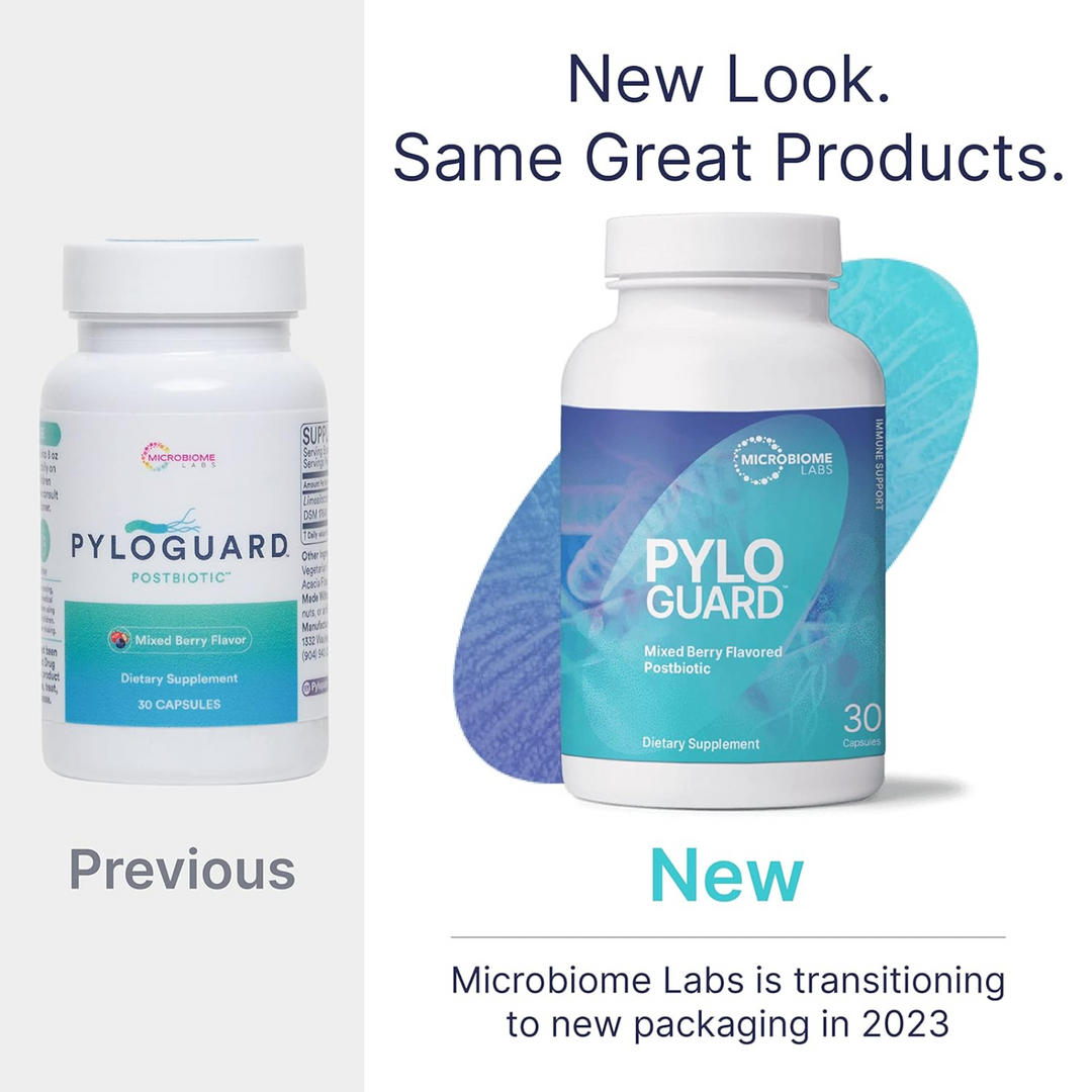 PyloGuard 30 cápsulas de Microbiome Labs favorece la salud intestinal y el equilibrio del H. pylori.