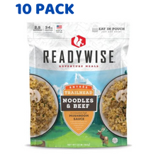 Load image into Gallery viewer, ReadyWise 2.5 Servings Trailhead Noodles &amp; Beef 5.6 Oz 10 PACK
