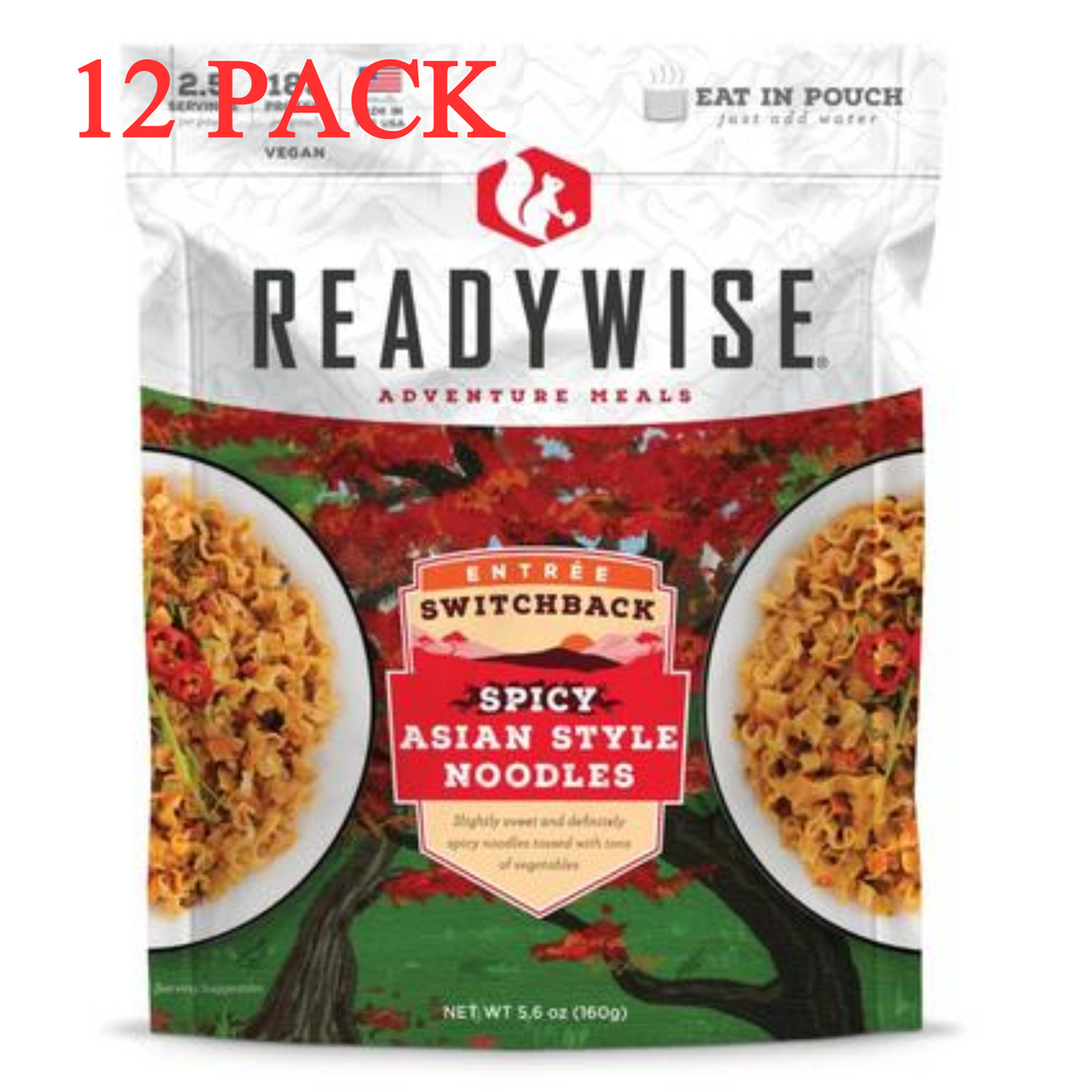 ReadyWise Switchback Spicy Asian Style Noodles 2.5 Servings 5.6 Oz 12 PACK