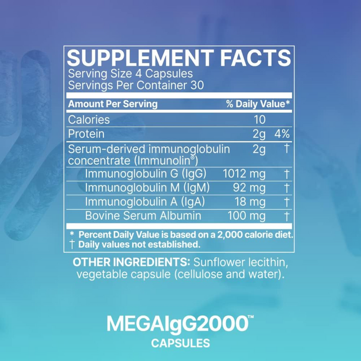 Microbiome Labs MegaIgG2000 120 cápsulas: fortalece la barrera inmunitaria intestinal