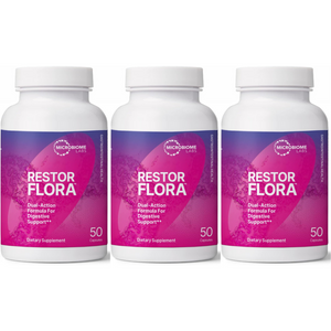 Microbiome Labs RestorFlora 50 Capsules Bacillus Subtilis HU58 MB-RESTORE 3 PACK