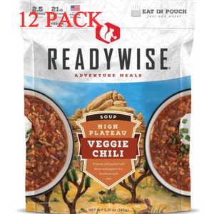 ReadyWise High Plateau Veggie Chili Soup 2.5 Servings 3 Oz 12 PACK