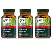 Load image into Gallery viewer, Gaia Herbs Hawthorn Berry Supplement 60 Vegan Liquid Phyto-Caps 3 PACK
