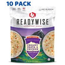 Load image into Gallery viewer, ReadyWise 2.5 Servings Crest Peak Creamy Pasta Chicken 4.3 Oz 10 PACK
