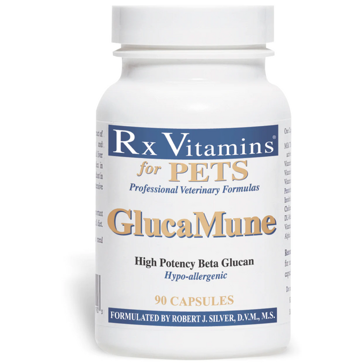 Vitaminas Rx para Mascotas Glucamune 90 Cápsulas Beta-glucano de Alta Potencia para Perros y Gatos