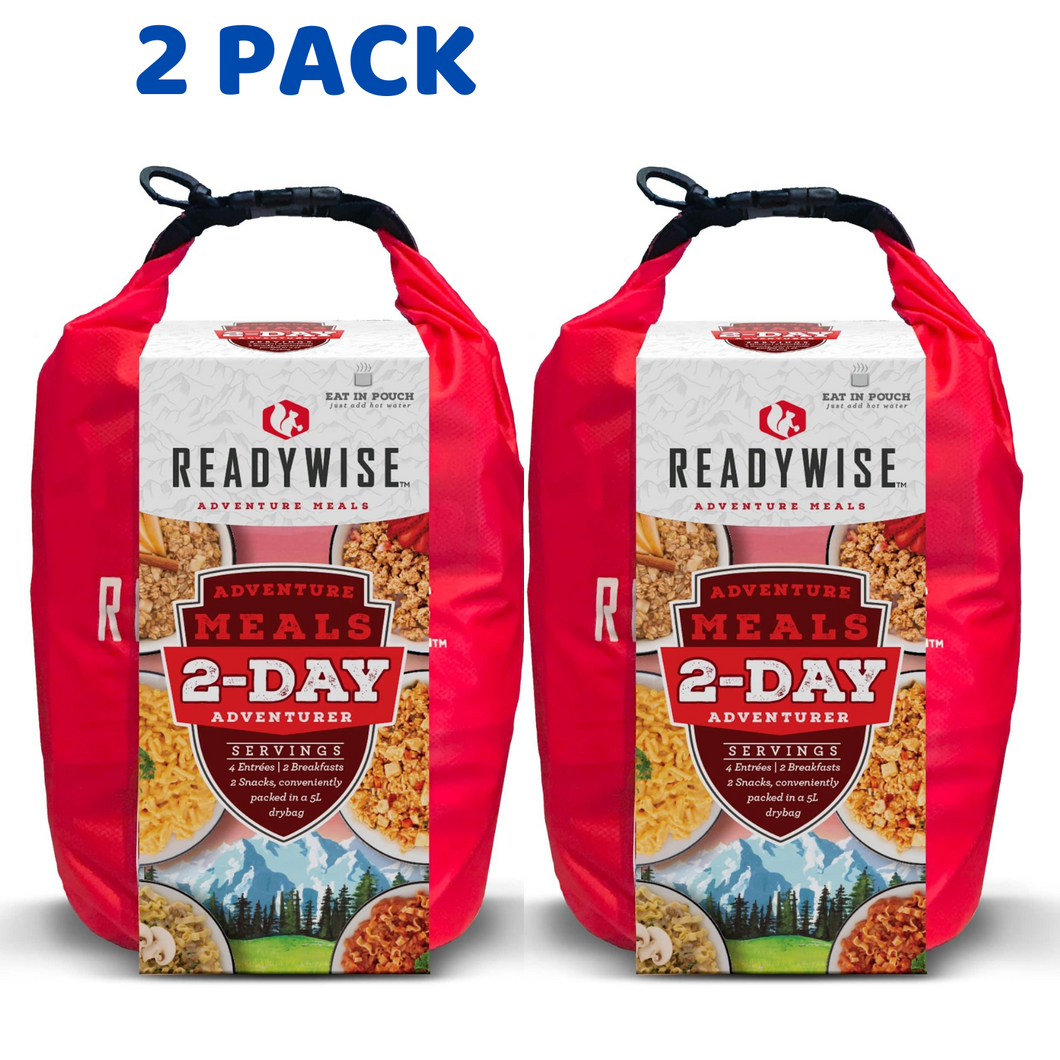 ReadyWise 2 Snacks 2 Day Adventure With 5 L Dry Bag 15 YEAR SHELF LIFE 2 PACK