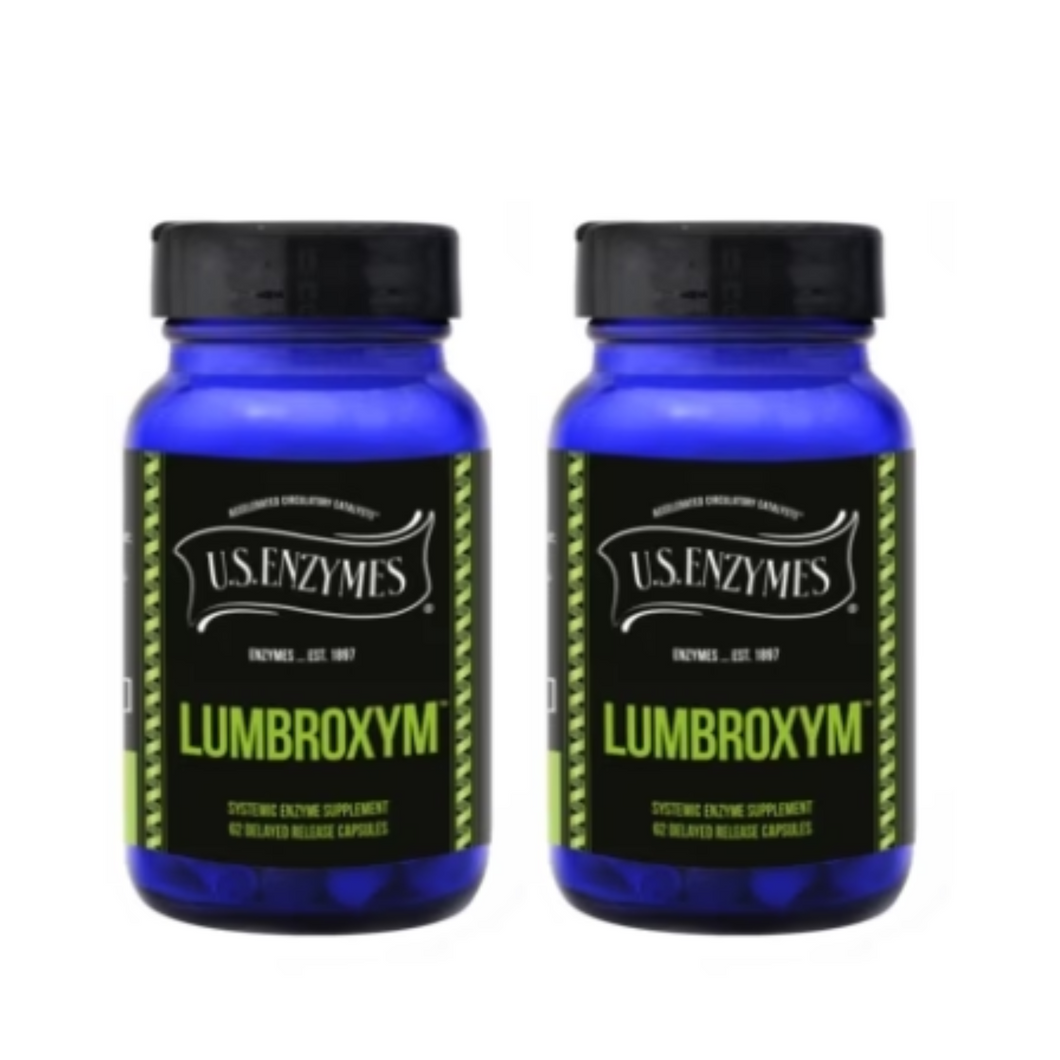 Master Supplements U.S Enzymes Lumbroxym 62 Capsules 2 PACK