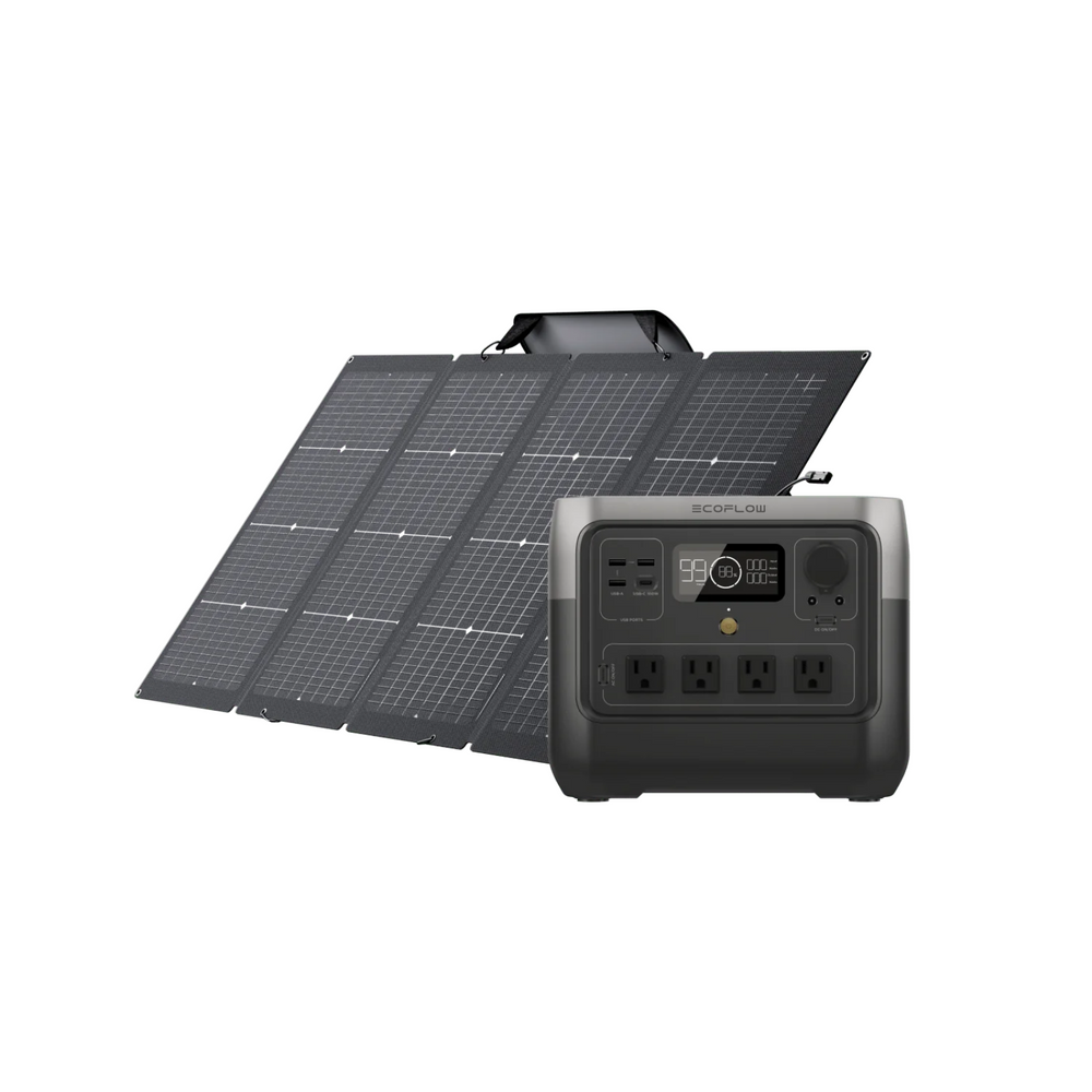 EcoFlow RIVER 2 Pro Power Station 768Wh With A 220W Portable Solar Panel showcasing renewable energy solutions.