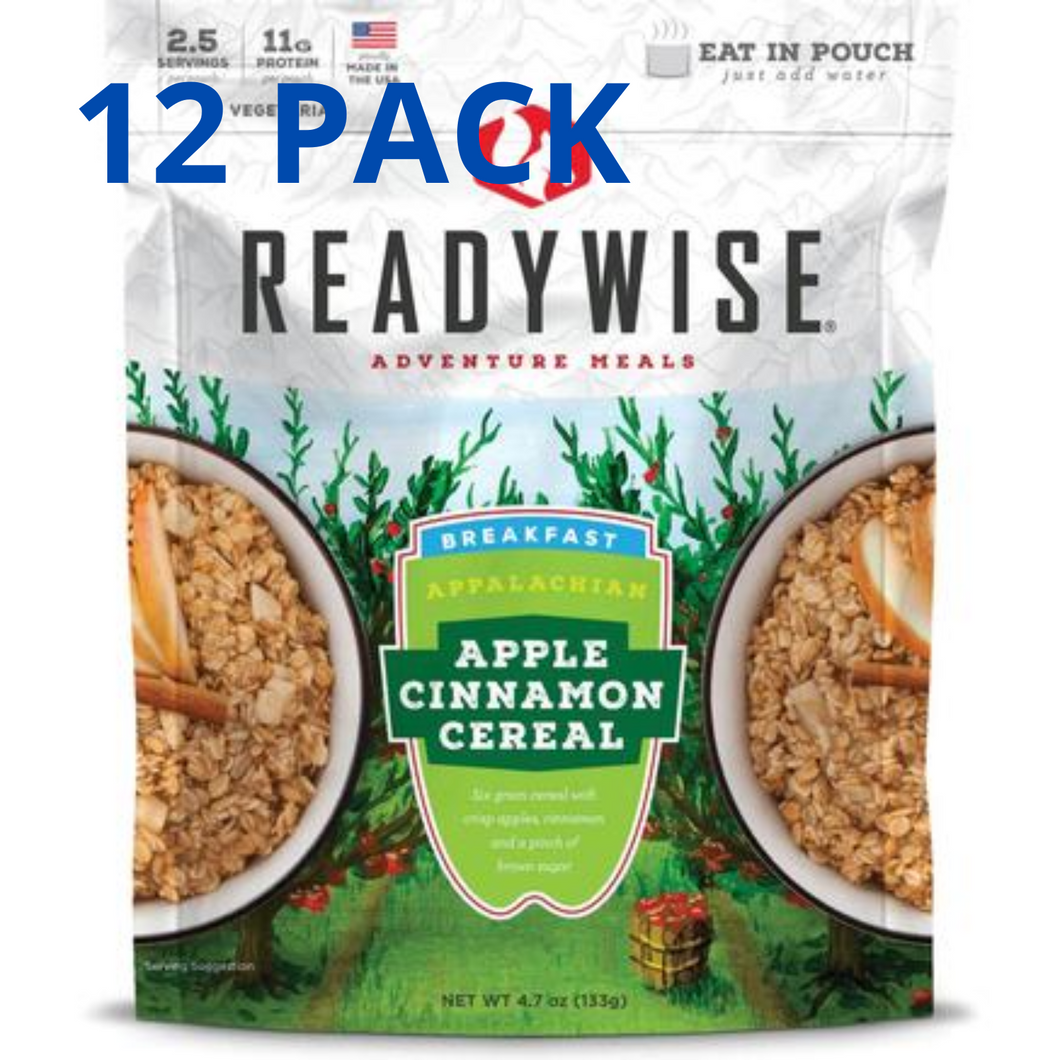 ReadyWise Appalachian Apple Cinnamon Cereal 2.5 Serv 4.7 Oz 12 PACK