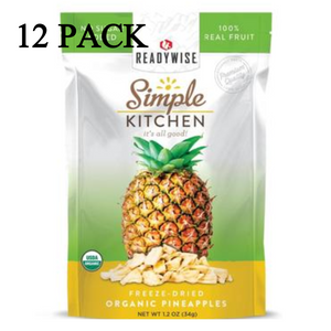 ReadyWise Simple Kitchen Organic FreezeDried Pineapples 1.2 Oz 12 PACK