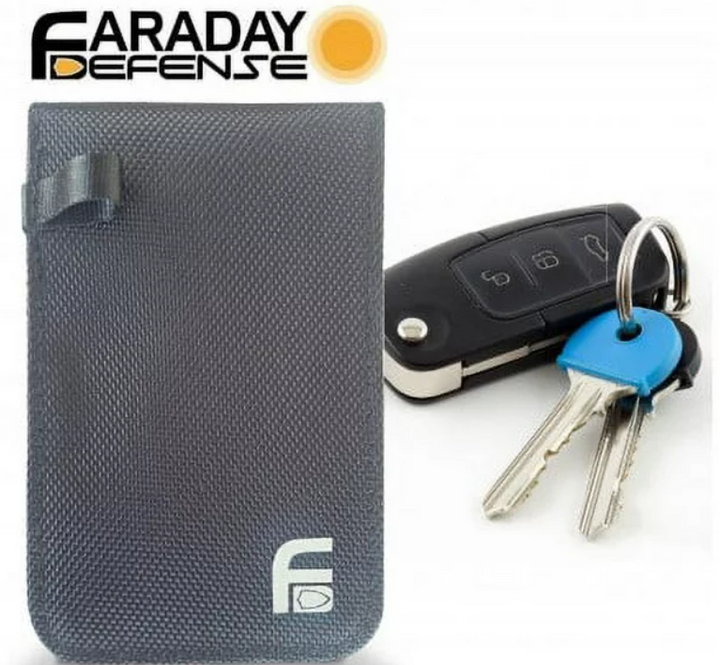 Bolsa impermeable Faraday Jacket Key FOB, antirrobo, de lona negra, 7,6 x 10 cm