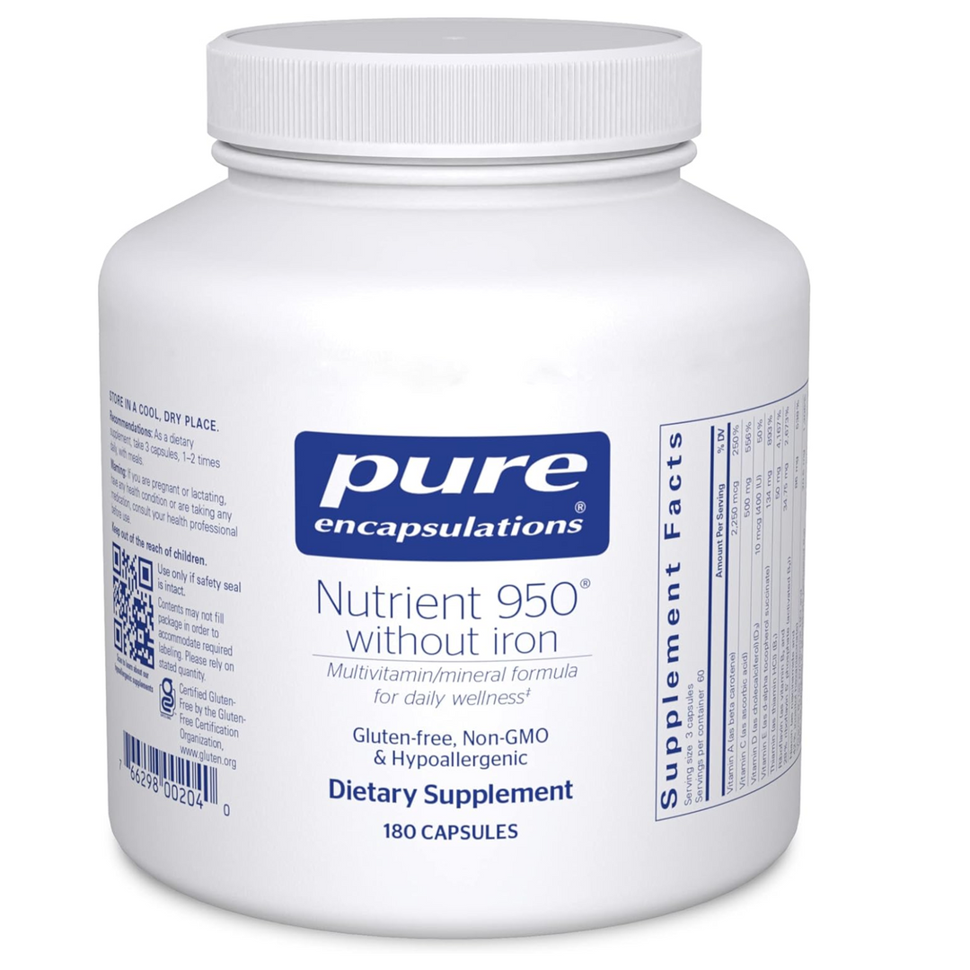 Pure Encapsulations Nutrient 950 Without Iron Multivitamin Support 180 Capsules
