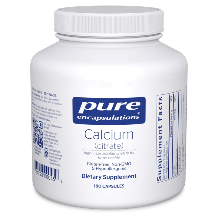 Pure Encapsulations Calcium Citrate Supplement Bone Heart Colon Support 180 Caps