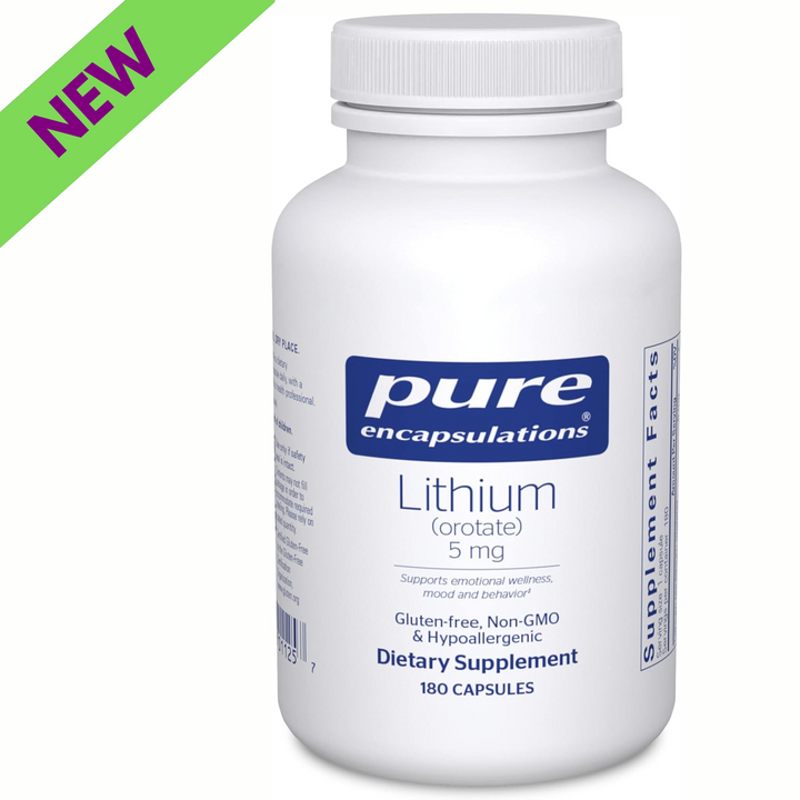 Pure Encapsulations Lithium Orotate Supports Brain Function NAC 180 Capsules