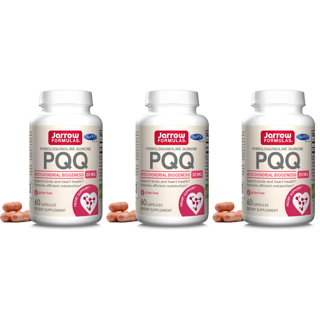 QTY 3 Jarrow Formulas PQQ 20 mg 60 Caps Supports Heart Brain Metabolism Health