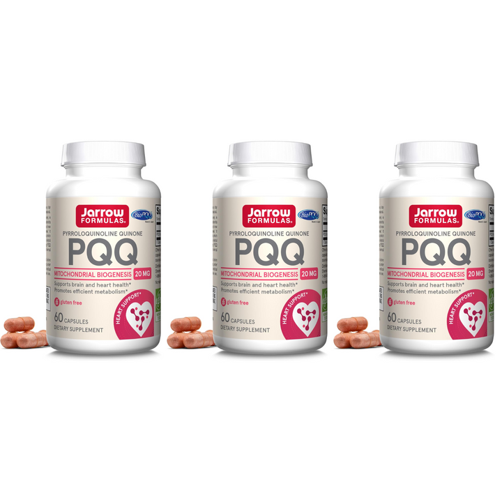 QTY 3 Jarrow Formulas PQQ 20 mg 60 Caps Supports Heart Brain Metabolism Health