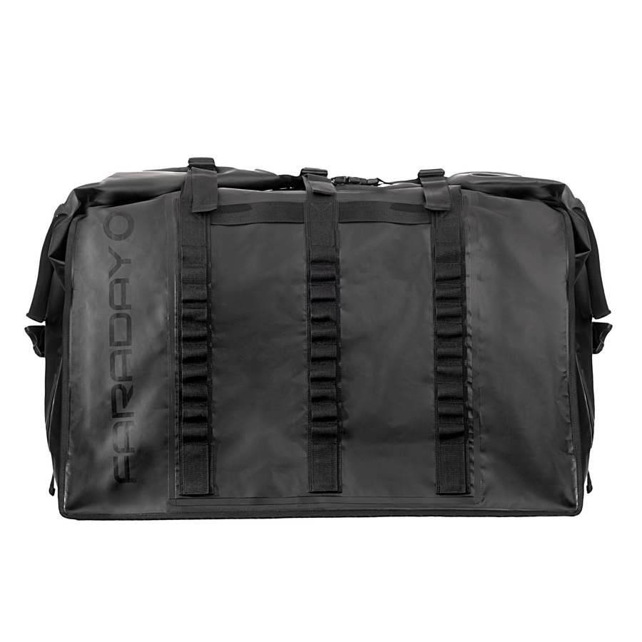 Faraday Generator Dry Bag Large Waterproof Anti Theft Signal Blocking shown in black with multiple straps