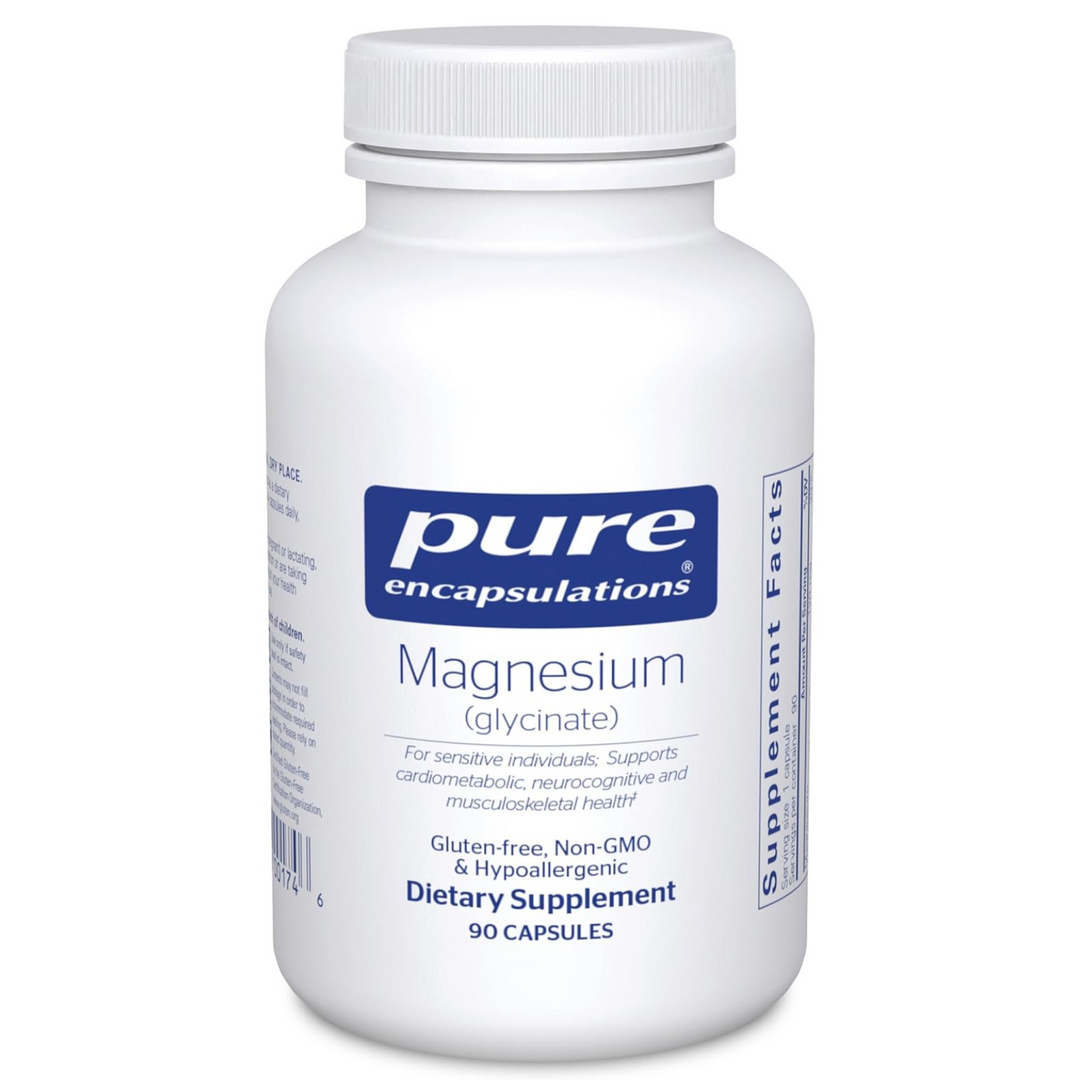 Pure Magnesium Glycinate Stress Sleep Heart Muscle Support Supplement 90 Caps