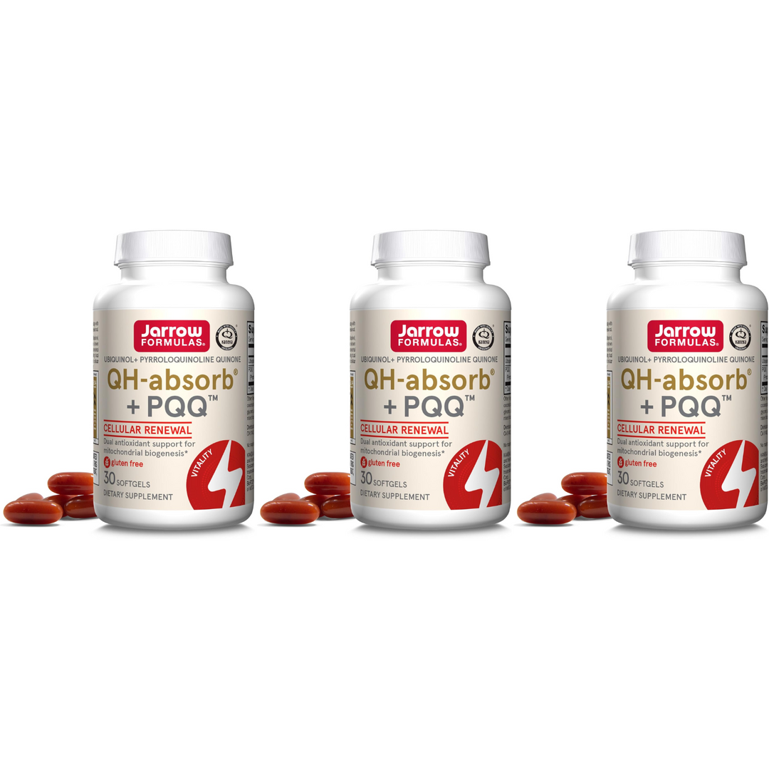 QTY 3 Jarrow QH Absorb Plus PQQ Supplement Supports Heart Energy Mitochondria