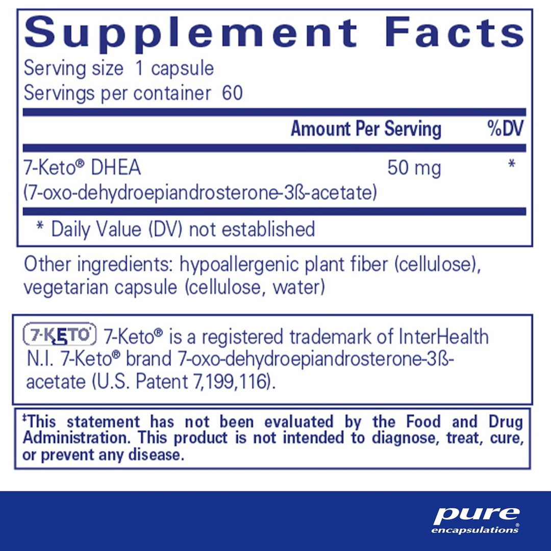 Pure Encapsulations 7 Keto DHEA 50 mg Metabolite Supplement Balance 60 Capsules