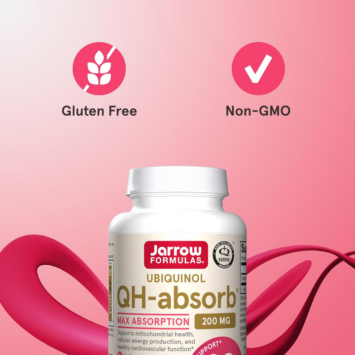 QTY 3 Jarrow CoQ10 Ubiquinol QH-Absorb 200mg 60 Caps For Heart Function 3 PACK