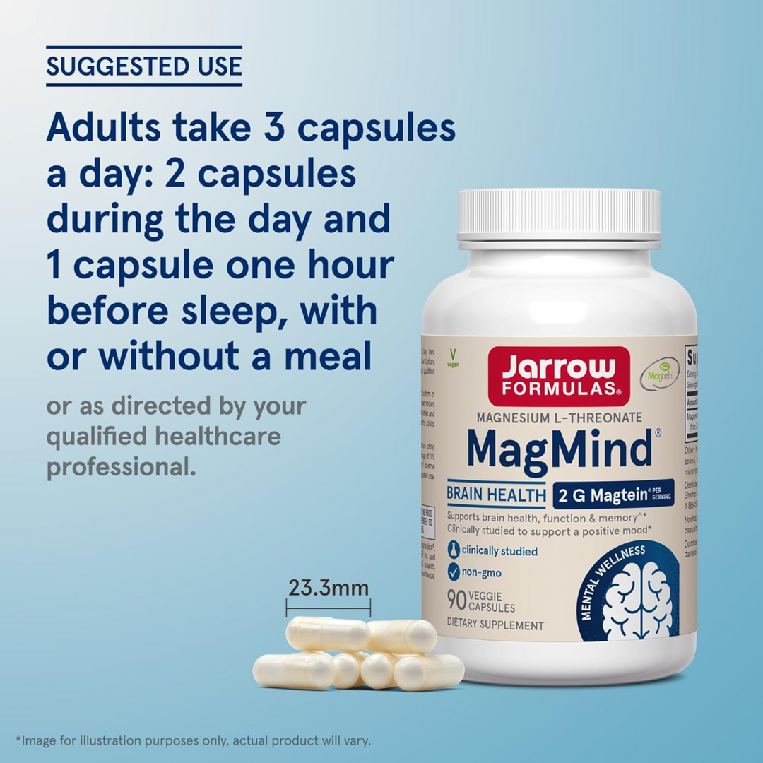 QTY 3 Jarrow MagMind 90 Capsules Supports Cognitive Function and Brain Health