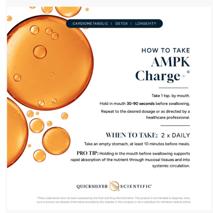 Quicksilver Scientific Ampk Charge+ 100 ml Descomposición de grasas AMPKCHARGE 2 PAQUETE