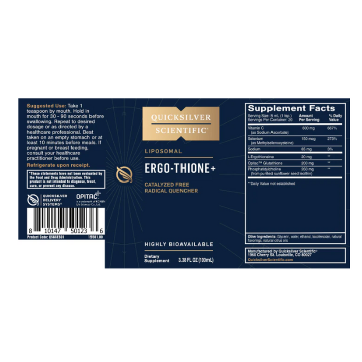 Quicksilver Scientific Ergo Thione+ Catalyzed Free Radical Quencher 100mL