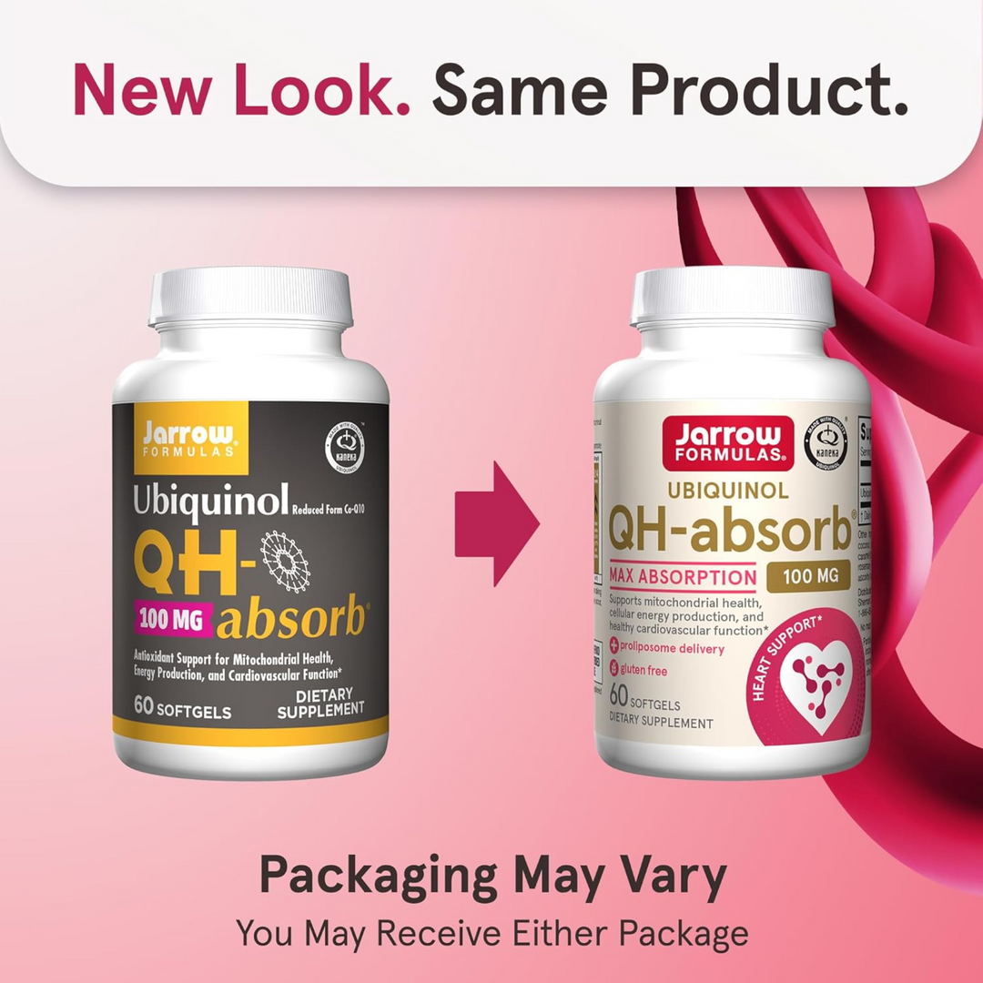 QTY 3 Jarrow QH Absorb 100 mg Ubiquinol 60 CT Each Supports Heart Function