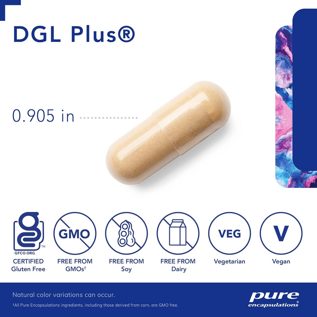 Pure Encapsulations DGL Plus Gut Support Aloe Vera Marshmallow Root 60 Capsules