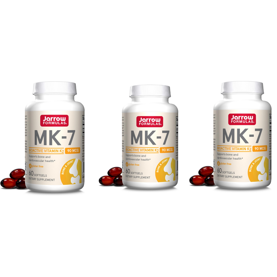 QTY 3 Jarrow Formulas MK-7 90 mcg Vitamin K2 Supplement For Bone Heart Health
