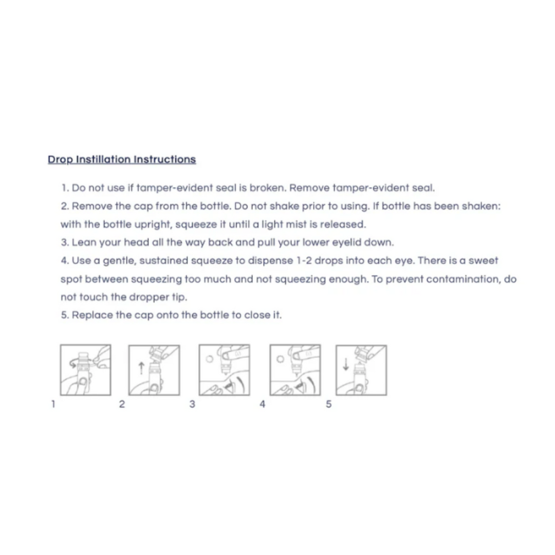 Drop instillation instructions for Qty 6 Eyeganics organic eye drops preservative free including step-by-step guide.