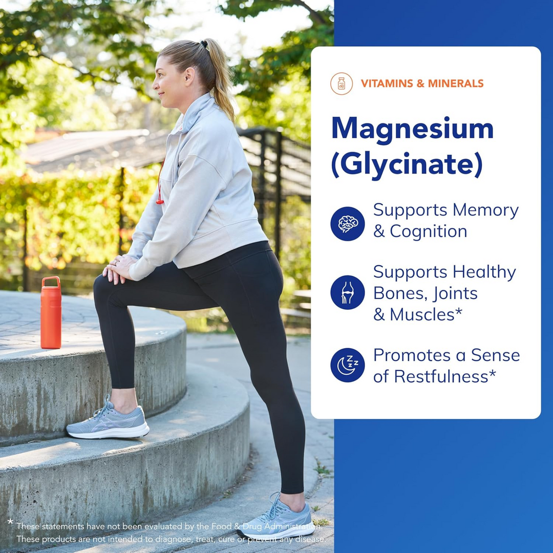 Pure Magnesium Glycinate Stress Sleep Heart Muscle Support Supplement 360 Caps