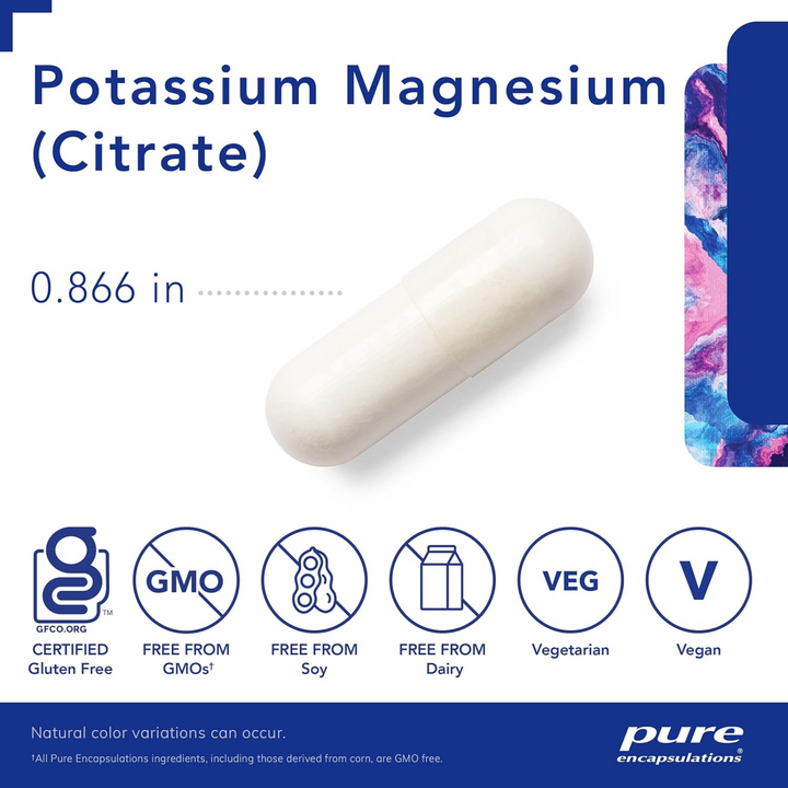 Pure Encapsulations Potassium Magnesium Citrate Heart Bone Supplement 180 Caps