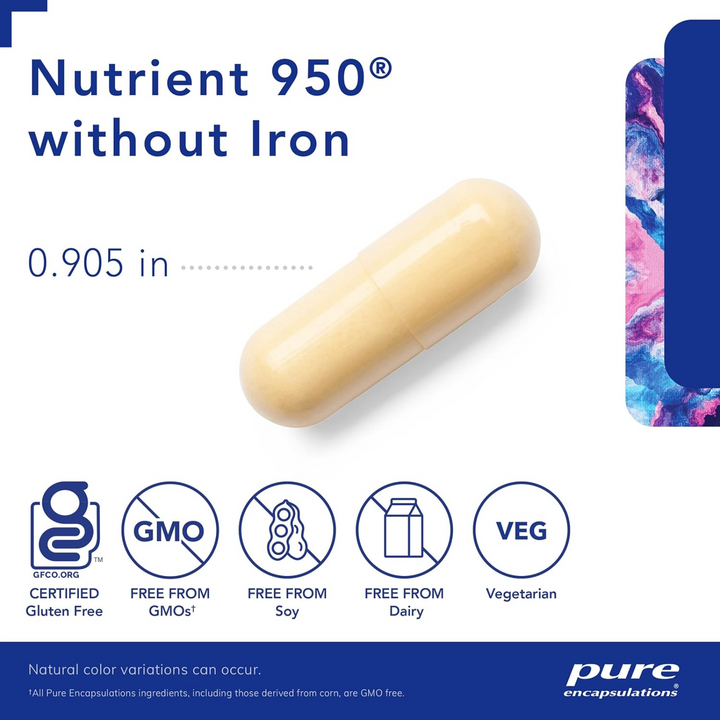 Pure Nutrient 950 Without Iron Supports Energy and Nutrient Balance 360 Capsules