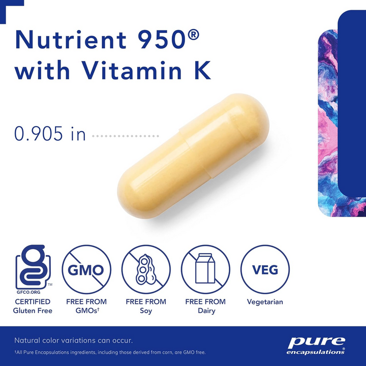 Pure Encapsulations Nutrient 950 Vitamin K Mineral Supplement 180 Capsules