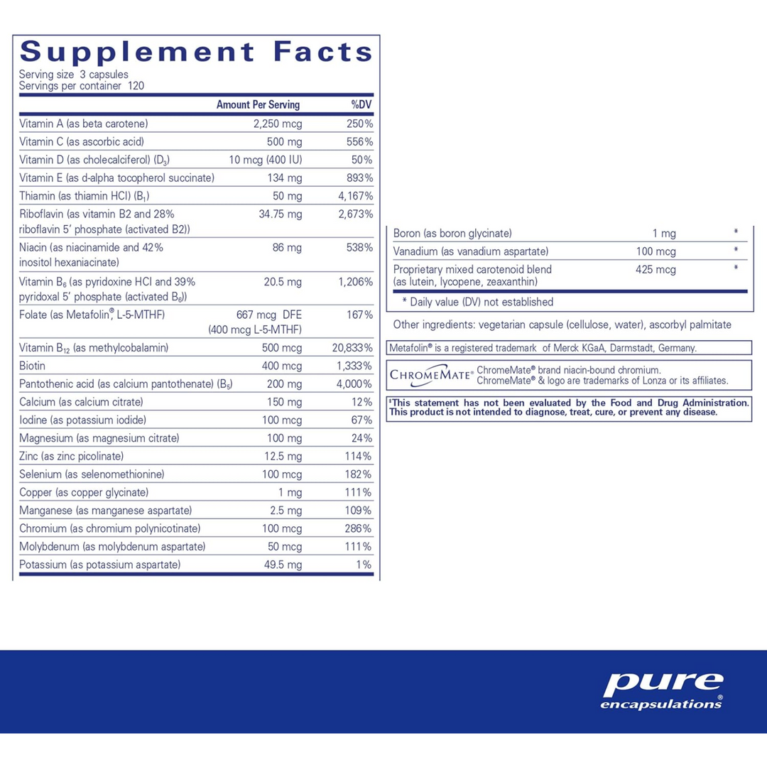 Pure Nutrient 950 Without Iron Supports Energy and Nutrient Balance 360 Capsules