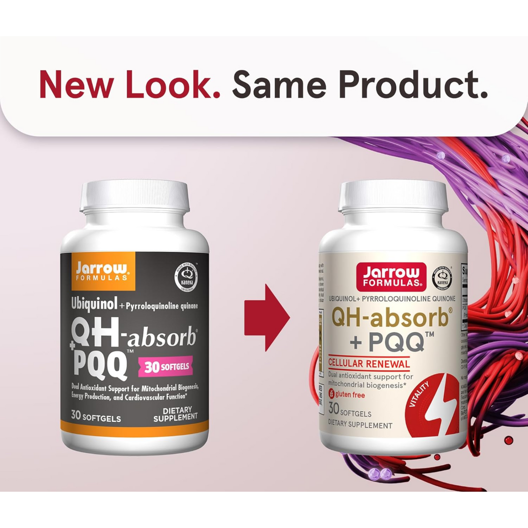 QTY 3 Jarrow QH Absorb Plus PQQ Supplement Supports Heart Energy Mitochondria