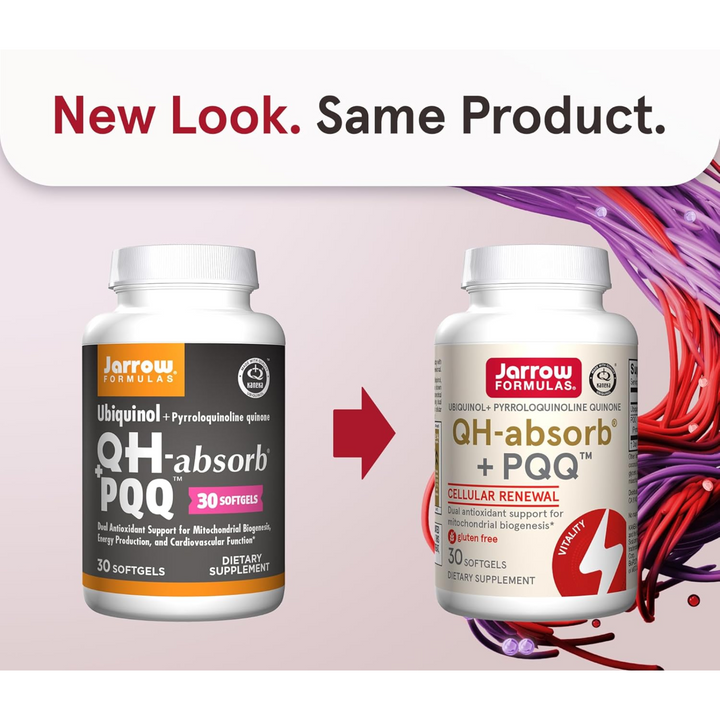QTY 3 Jarrow QH Absorb Plus PQQ Supplement Supports Heart Energy Mitochondria