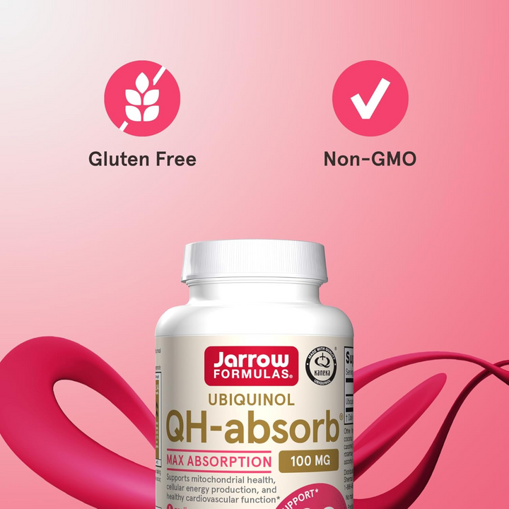 QTY 3 Jarrow QH Absorb 100 mg Ubiquinol 60 CT Each Supports Heart Function