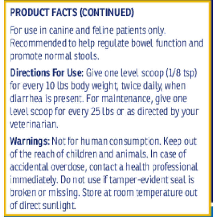 Product facts for Rx Vitamins For Pets Rx Clay, instructions for use and warnings for canine and feline patients.