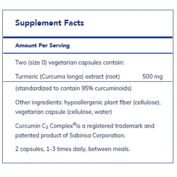 Pure Encapsulations Curcumin With Curcumin C3 Complex Joint Health 120 Capsules