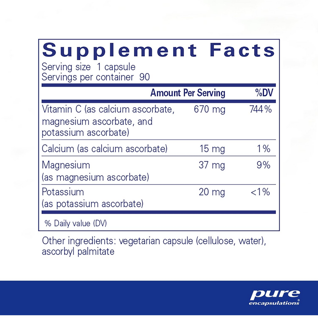 Pure Encapsulations Buffered Ascorbic Acid Supports Immunity 90 Capsules