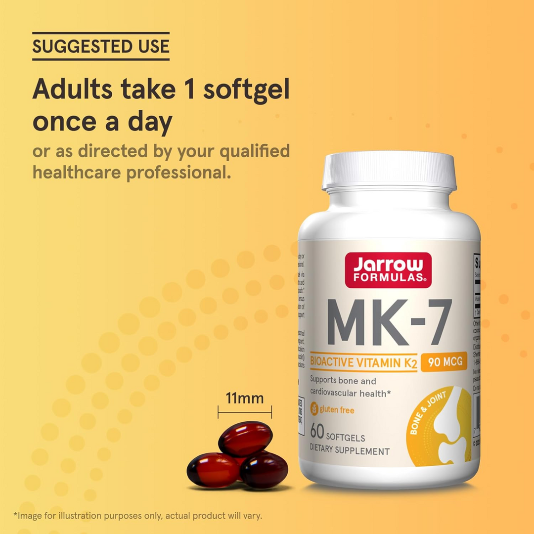 QTY 3 Jarrow Formulas MK-7 90 mcg Vitamin K2 Supplement For Bone Heart Health