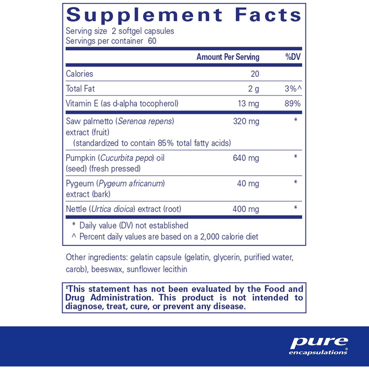 Pure Encapsulations Saw Palmetto Plus Prostate Support Supplement 120 Caps