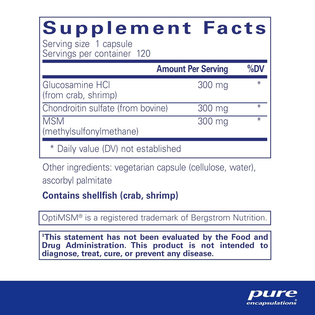 Pure Encapsulations Glucosamine Chondroitin MSM Joint Support 120 Capsules